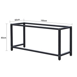 Työpöydän runko 150 x 50 x 80 cm, musta, kantavuus 250 kg, korkeussäädettävät jalat