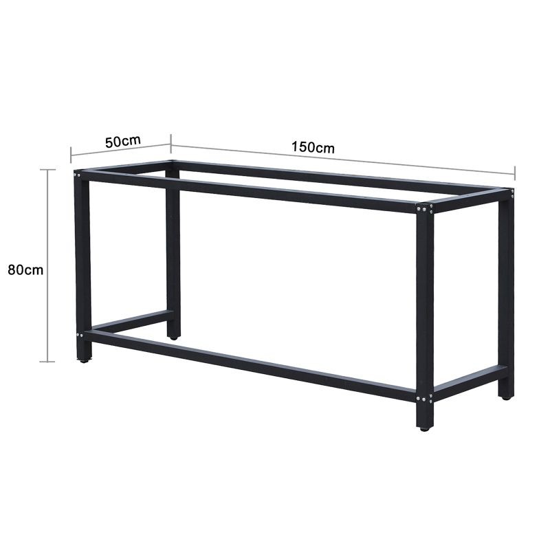 Työpöydän runko 150 x 50 x 80 cm, musta, kantavuus 250 kg, korkeussäädettävät jalat