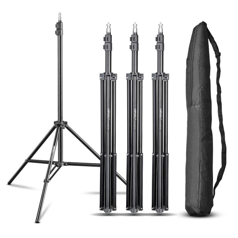 Walimex pro WT-803 valaisinjalkojen setti 4 kpl, alumiini, korkeus 208 cm, musta