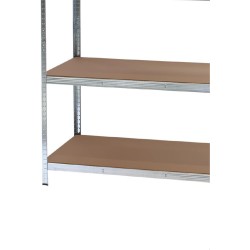 Raskashyllystö 160x60x180 cm 4 hyllytasoa 175 kg taso sinkitty teräs ja MDF hopea