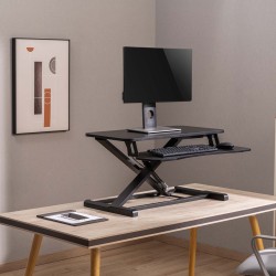 Toboli korkeussäädettävä pöytätaso näppäimistötasolla 80x40 cm, musta