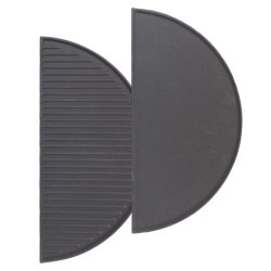 Valurautaiset grillilevyt 2 kpl, 55 x 26,5 x 1,5 cm, musta