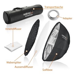 Walimex pro Studio Line Beauty Dish -softbox 85 cm, hopea, Aurora/Bowens-adapteri, kenno, diffuusorit, laukku