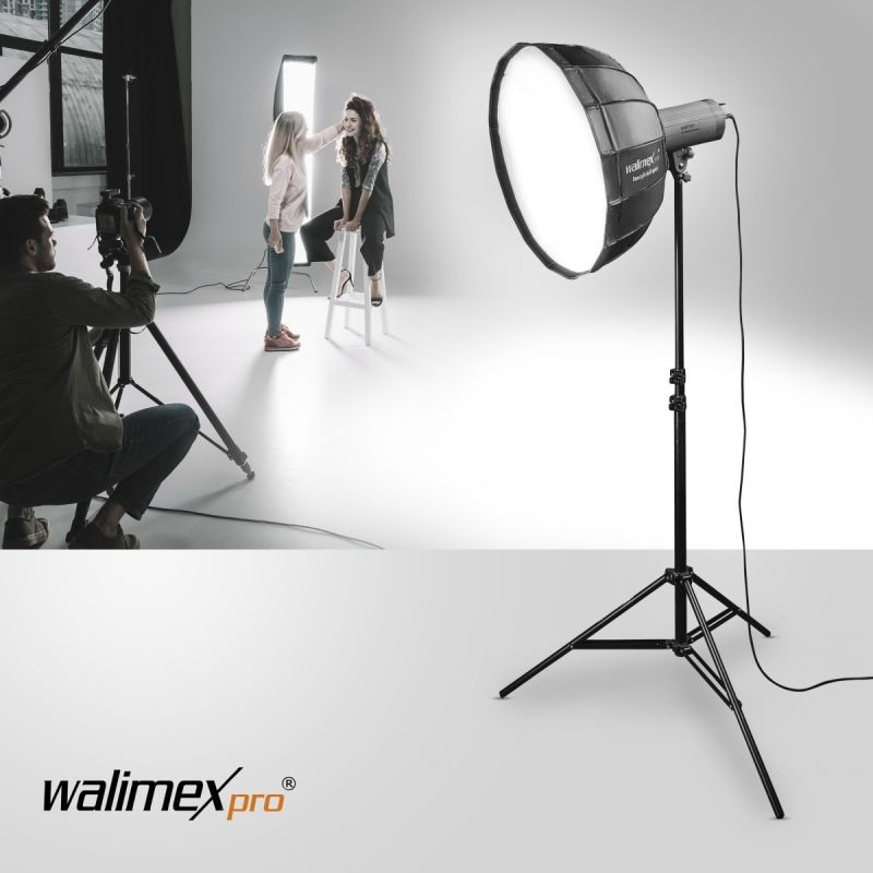 Walimex pro Studio Line Beauty Dish -softbox 85 cm, hopea, Aurora/Bowens-adapteri, kenno, diffuusorit, laukku
