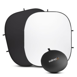 Walimex pro 2 in 1 taitettava taustakangas musta valkoinen 200 x 230 cm kuljetuslaukulla