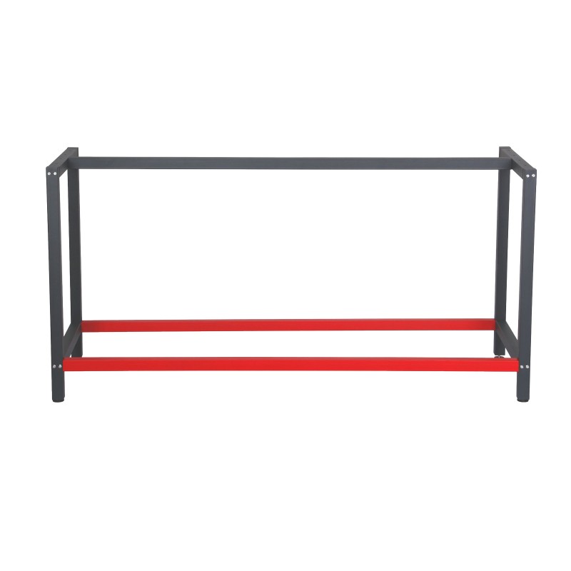 Työpöydän teräsrunko 175 x 57 x 81 cm, antrasiitti ja punainen, kantavuus 200 kg