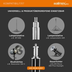 Walimex pro Deluxe puomivarsi 120 220 cm musta 8 kg kantavuus vastapainopussilla