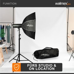 Walimex pro Octagon-softbox 90 cm, kenno, maski, Bowens-adapteri ja kuljetuslaukku
