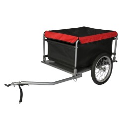 Polkupyörän tavarakärry 135x60x58 cm max 65 kg taittuva vetovarsi ja pikakiinnitys