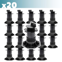 XPOtool Säädettävät terassituet 20 kpl, 137–215 mm, 2700 kg, musta