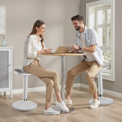 Ergonominen kääntyvä istu- ja seisomajakkara, harmaa, korkeussäädettävä 55–82 cm, enintään 135 kg