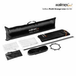 Walimex pro Softbox PLUS Orange Line 40 x 180 cm Profoto-liitäntä, kenno ja diffuusorit