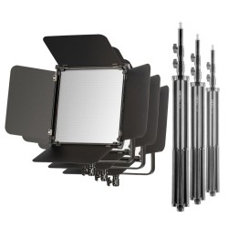 Walimex pro 3 kpl LED Niova 100 F Pro 100 W Bi Color LED paneelivalaisin ja 3 kpl WT 806 jalusta