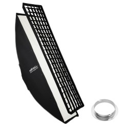 Walimex pro Essential Striplight softbox 40 x 180 cm kenno Bowens ja Elinchrom adapterit