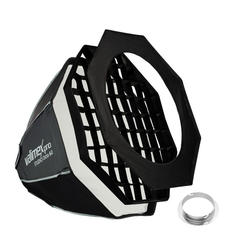 Walimex pro Studio Octagon-softbox 60 cm, Elinchrom-adapteri 15,2 cm, Bowens-adapteri, kenno ja maski