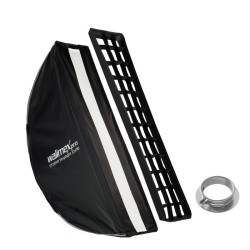 Walimex pro Studio Striplight softbox 22 x 90 cm Bowens ja Profoto adapterit kenno maski kuljetuslaukku