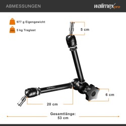 Walimex pro nivelvarsi XL SP 530 x 80 x 80 mm, 5 kg kantavuus, musta