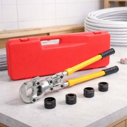 Putkipuristuspihdistö PE-X-monikerrosputkille, 4 lisäosaa Ø 16-32 mm, TH-profiili, 6,1 t puristusvoima