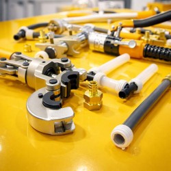 Putkipuristuspihdistö PE-X-monikerrosputkille, 4 lisäosaa Ø 16-32 mm, TH-profiili, 6,1 t puristusvoima