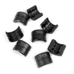 Putkipuristuspihdistö PE-X-monikerrosputkille, 4 lisäosaa Ø 16-32 mm, TH-profiili, 6,1 t puristusvoima