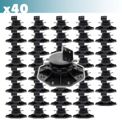 XPOtool Säädettävät terassijalat 40 kpl, 33–64 mm, 2700 kg, musta