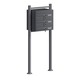 3 osainen postilaatikkojärjestelmä jalustalla antrasiitti 556 x 270 x 1200 mm