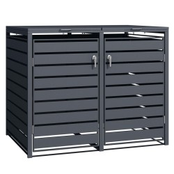 Jäteastiasuojus 2 astialle antrasiitti RAL 7016 galvanoitu teräs lukittava 1420 x 980 x 1160 mm