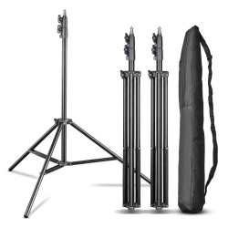 Walimex pro FT 8051 valaisinjalkasetti 3 kpl 260 cm max 5 kg jousivaimennus adapterit ja kuljetuslaukut
