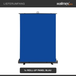 Walimex pro Rullattava taustajärjestelmä sininen 155 x 200 cm, kuljetuslaatikolla
