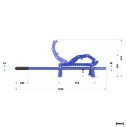 5-in-1-puunnostin ja tukkien pyöritin Ø50 cm, hiiliteräs, 120 cm
