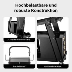 Hitsausvaunu hitsauslaitteelle ja kaasupullolle, 4 vetolaatikkoa, teräs, musta, kantavuus 100 kg