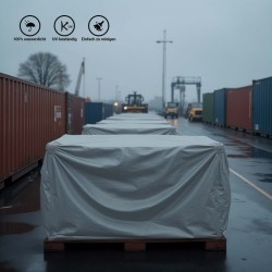 Säänkestävä suojapeite 4 x 5 m, harmaa, PVC-pinnoitettu polyesteri 650 g/m², UV-suojattu, vedenpitävä