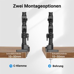 Kolmonaismonitoriteline musta 360 VESA levy enintään 9 kg näyttö pöytäkiinnitys