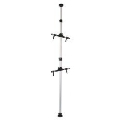 Teleskooppinen polkupyöräteline 2 pyörälle, 160-340 cm, alumiini, hopea