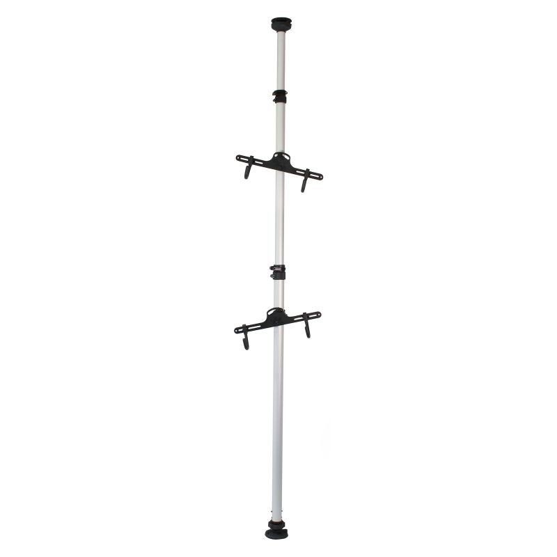 Teleskooppinen polkupyöräteline 2 pyörälle, 160-340 cm, alumiini, hopea