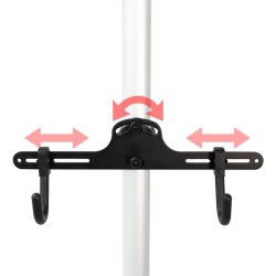 Teleskooppinen polkupyöräteline 2 pyörälle, 160-340 cm, alumiini, hopea
