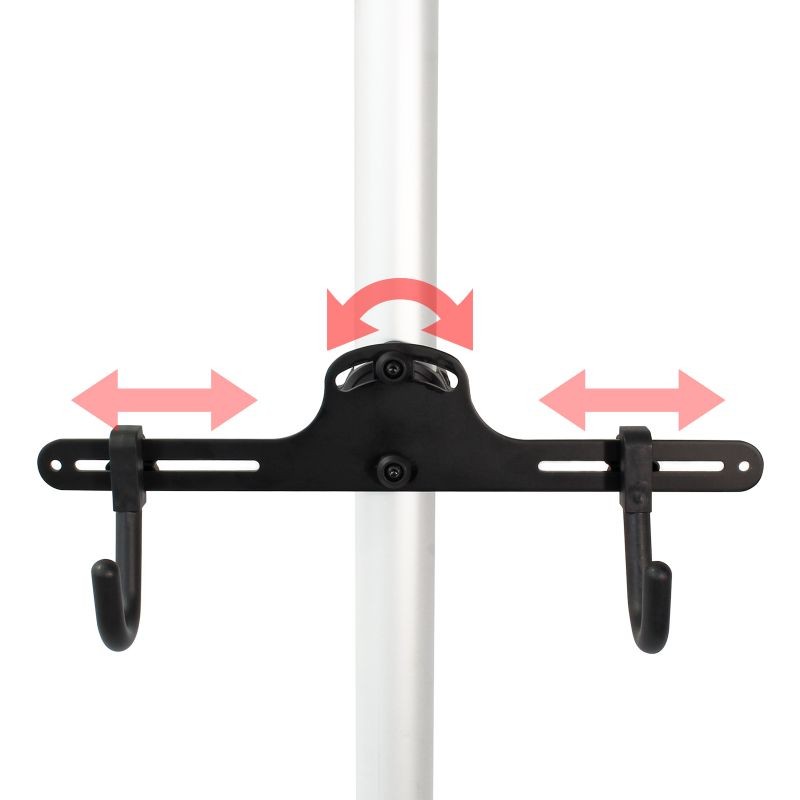 Teleskooppinen polkupyöräteline 2 pyörälle, 160-340 cm, alumiini, hopea