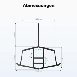 Kastelevaharava 172 x 90 cm, ATV, UTV ja puutarhatraktorit, hiiliteräs, musta