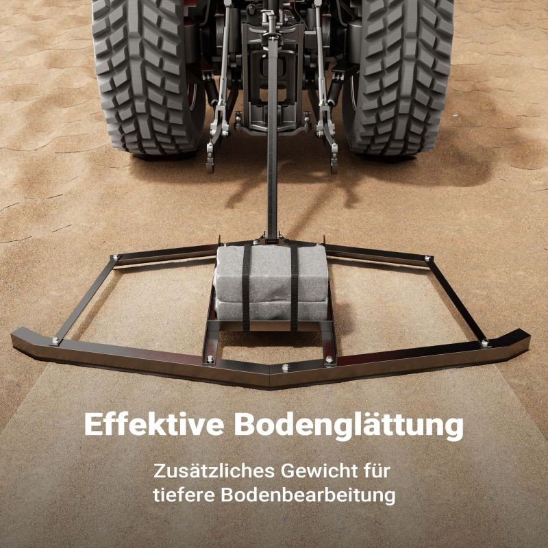 Kastelevaharava 172 x 90 cm, ATV, UTV ja puutarhatraktorit, hiiliteräs, musta