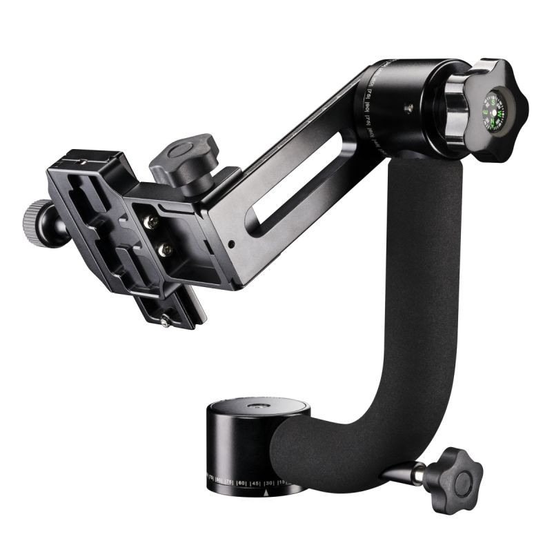 Mantona Gimbal TK-II gimbal-jalustapää teleobjektiiveille, kantavuus 8 kg, pikavapautuslevyllä