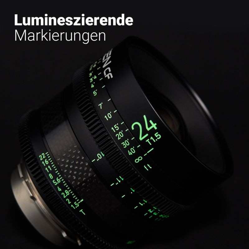 Samyang XEEN CF 24 mm T1.5 elokuvaobjektiivi, 8K, Full Frame, hiilikuitu, PL-liitäntä