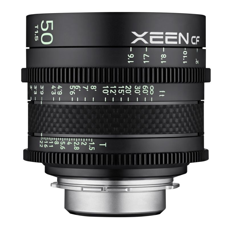 Samyang XEEN CF 50 mm T1.5 elokuvaobjektiivi, 8K, täyskenno, hiilikuitu, Sony E