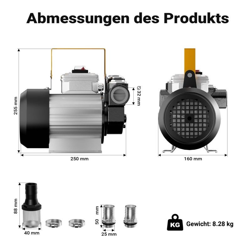 Diesel- ja lämmitysöljypumppu Typ04011 230V 550W 20-60 l/min itseimevä