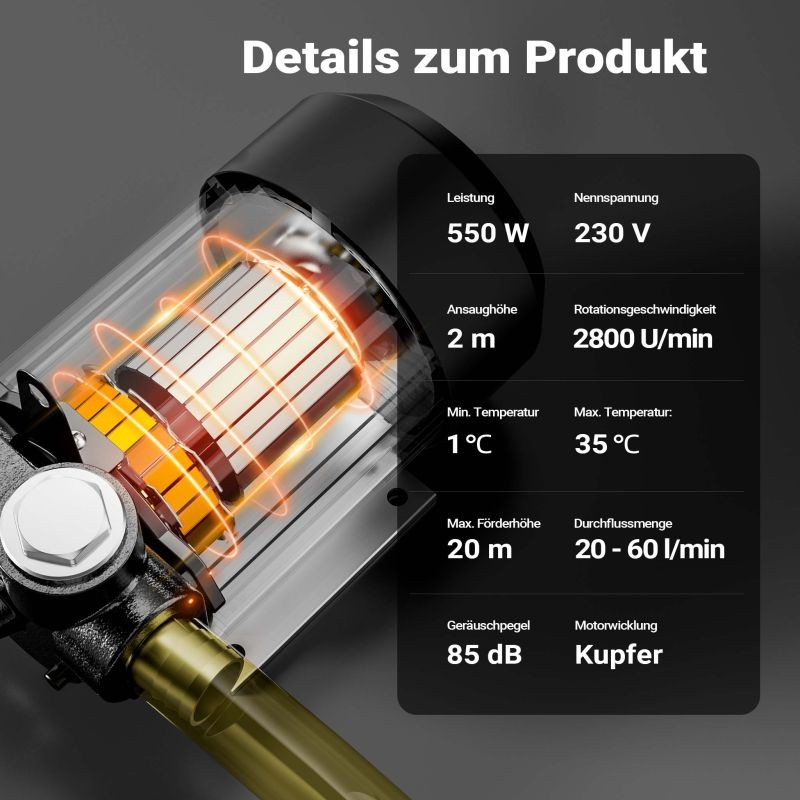Diesel- ja lämmitysöljypumppu Typ04011 230V 550W 20-60 l/min itseimevä