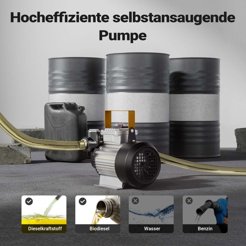 Diesel- ja lämmitysöljypumppu Typ04011 230V 550W 20-60 l/min itseimevä