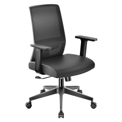 Ergonominen työtuoli lannennojalla säädettävä korkeus hengittävä selkänoja musta max 120 kg