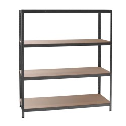 Raskashylly 160x60x180 cm 4 hyllytasoa 175 kg taso musta teräs ja MDF
