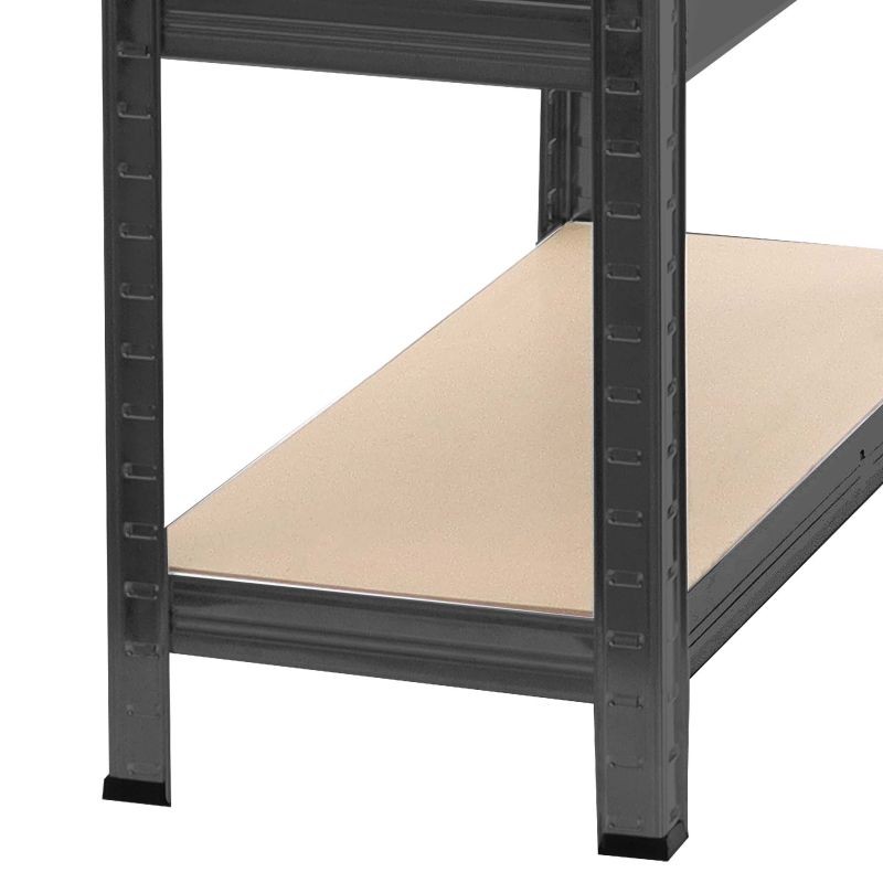 Raskashylly 160x60x180 cm, 4 hyllytasoa, 175 kg/taso, musta, teräs ja MDF