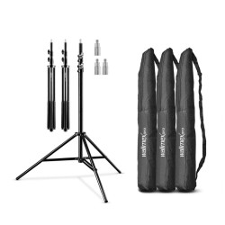 Walimex pro WT 806 valojalustasetti 3 kpl 256 cm 6 kg jousivaimennus adapterit ja kuljetuslaukut