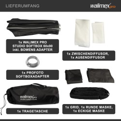 Walimex pro Softbox Octa 60 oktagon softbox 60 cm kenno maski Bowens ja Profoto adapterit